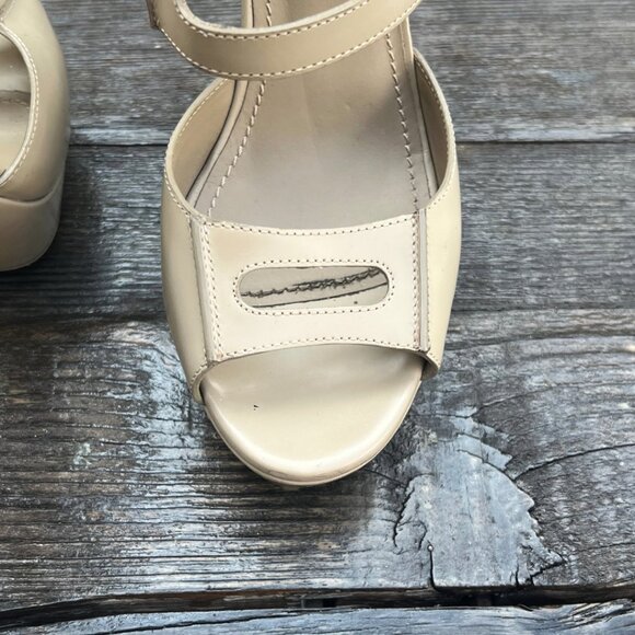 YSL Stiletto Platform Nude Cut Out Sandle Heels 6.5 37 - Picture 16 of 16